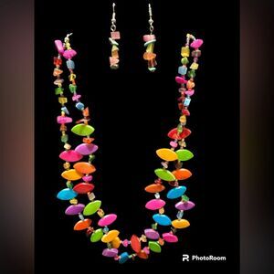 Fashion beaded necklace & earring set